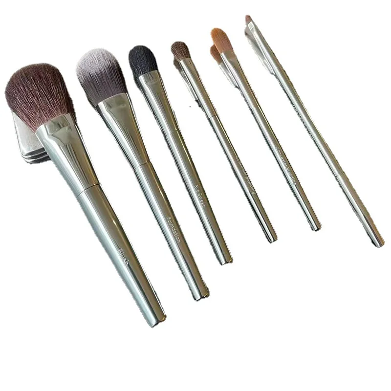 BB Series Silver 6pcs Makeup Brushes Set Foundation Loose Powder Concealer Eyeshadow Brush Cosmaetic Tools For Beauty 6