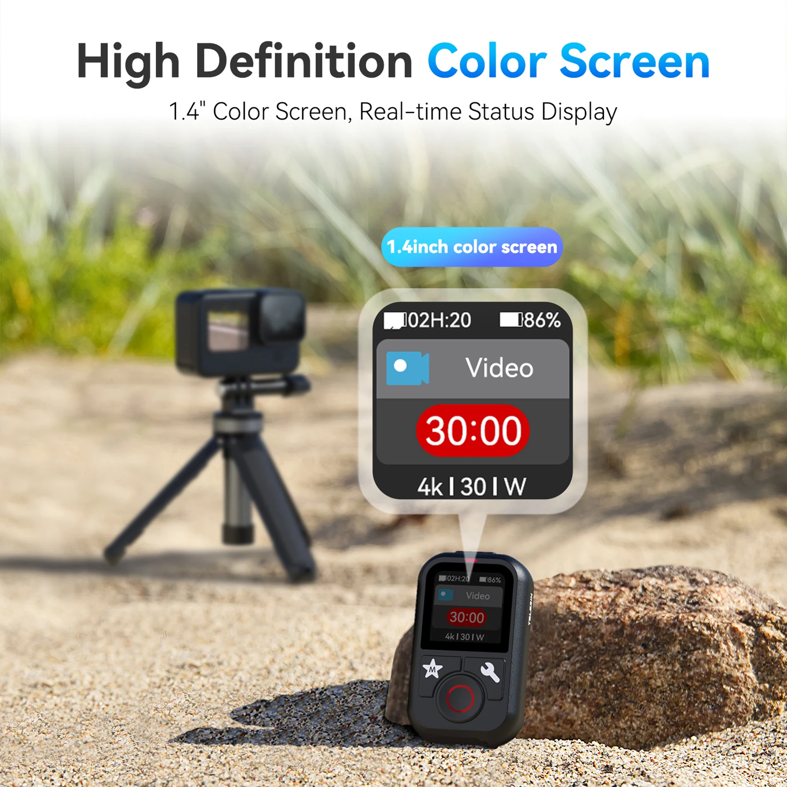 Wireless Smart Remote Control Camera Controller 60M Range Waterproof with Wristband for GoPro Hero 13/12/11/10