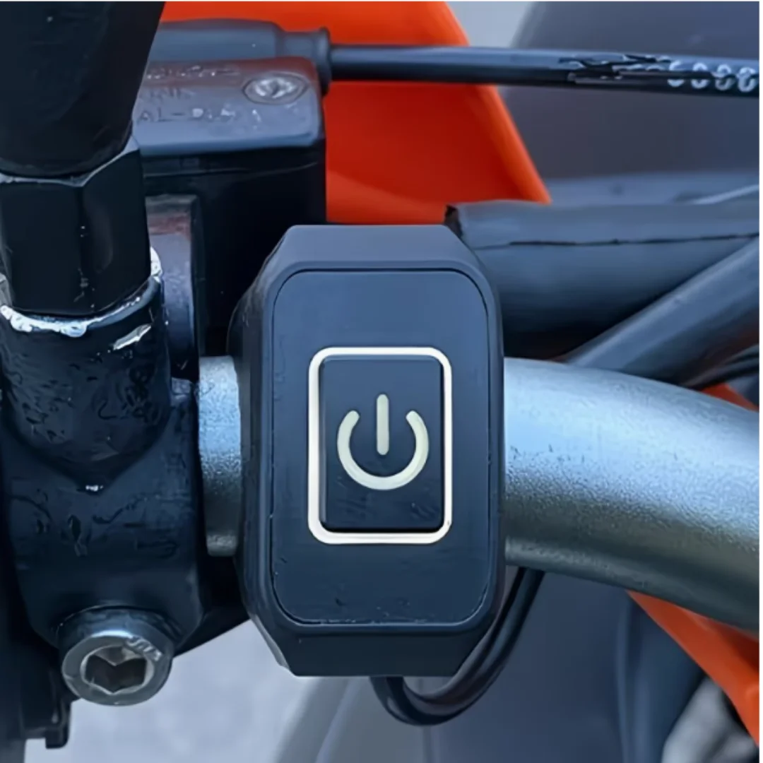 Interruptor Universal para manillar de motocicleta con luz LED, interruptor de botón de encendido/apagado de 1 botón para motocicleta, Scooter, ATV, 1 ud.