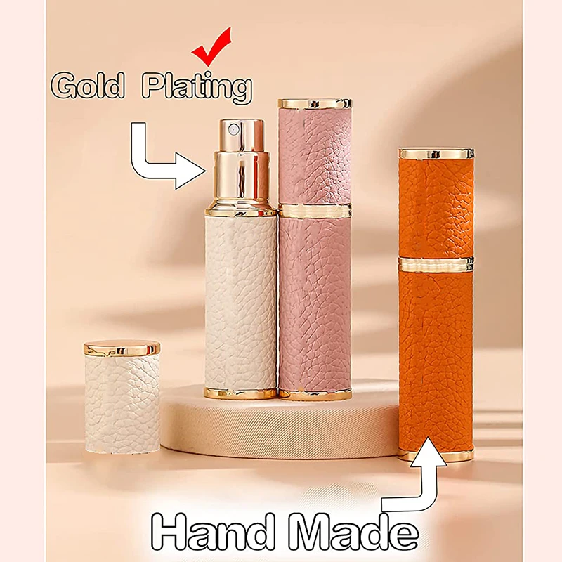 Luxurious 5ml Leather Perfume Dispenser Bottle Refill Atomizer For