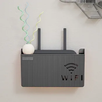 1PC appeso a parete router WiFi wireless scatola di immagazzinaggio scaffale scatola organizzatore in plastica ABS cavo staffa di alimentazione scatola organizzatore decorazioni per la casa 1