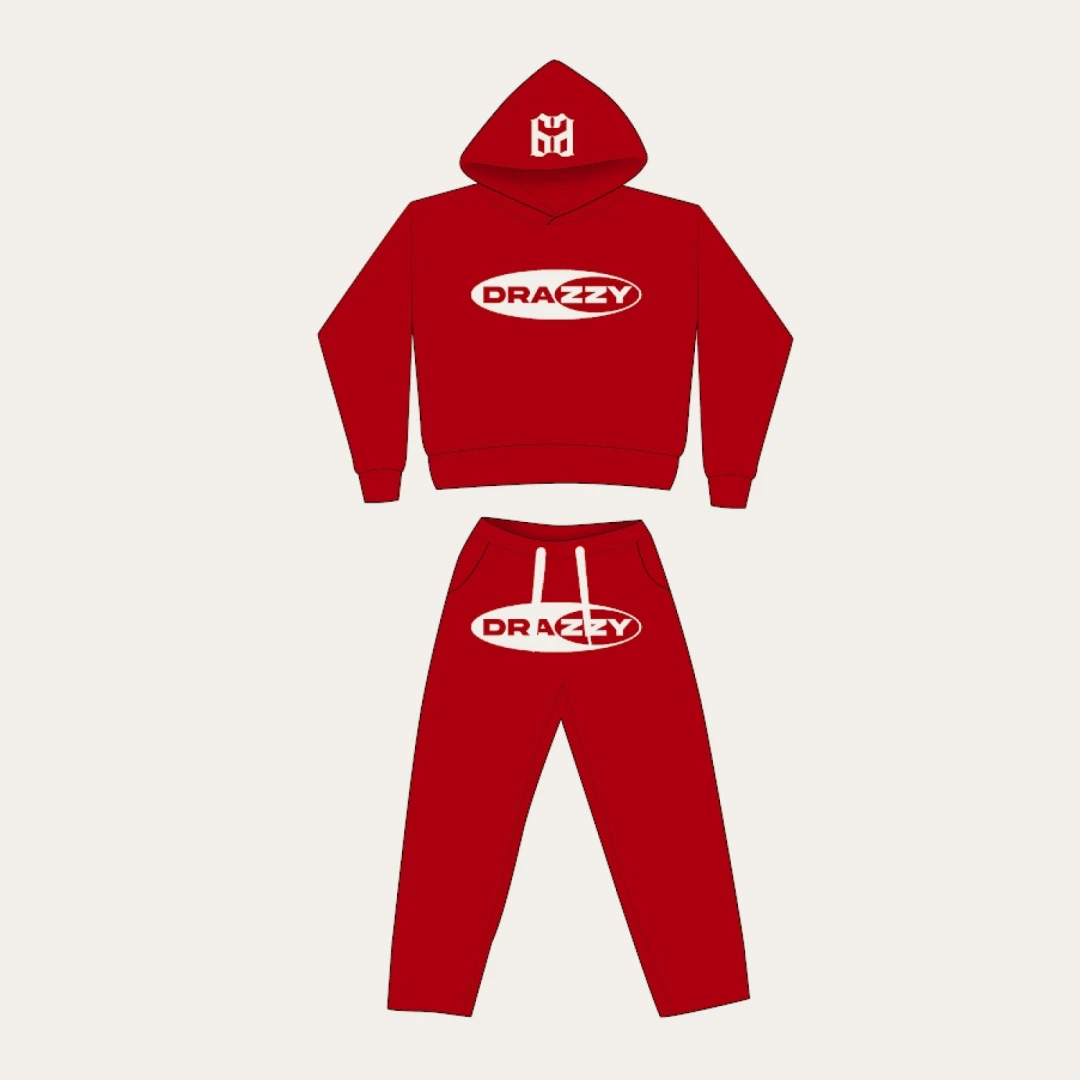 66drazzy Chandal Gorro Drazzy Hooded Pants Drazzy Set Men's Street Fashion Set Y2K Pure Cotton Clothing