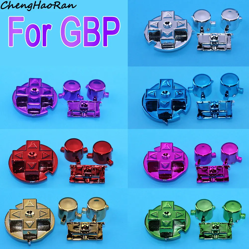 1 Set Interruttore Di Alimentazione Di Alta Qualità A B Pulsanti Direzionali D Pulsanti Per Tastiera Per Game-Boy Pocket Gbp Chrome Button Sostituzion