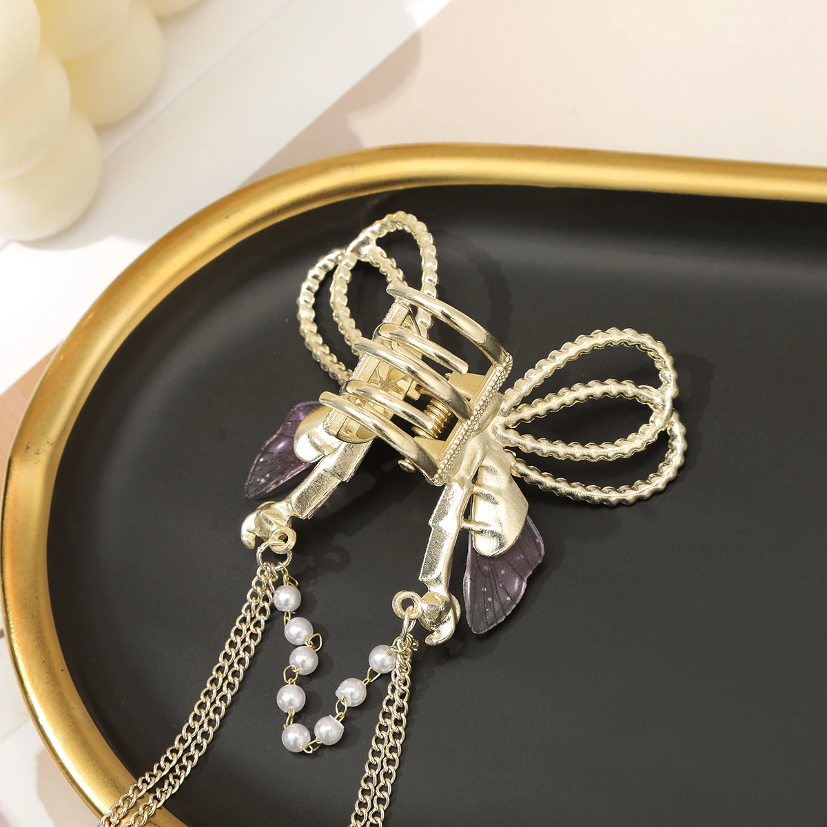 Tassel Chain Hair Claws Clip Women Ladies Luxury Retro Butterfly Hairpin Crabs Claw Girls Festival Hair Accessories Hair Crab