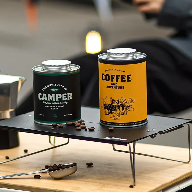 150g/200g Portable Coffee Bean Sealed Jar Camping Tinplate Box Storage Jar Food Grade Fresh-keeping Breathable Iron Jar 2