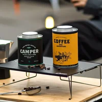 150g/200g Portable Coffee Bean Sealed Jar Camping Tinplate Box Storage Jar Food Grade Fresh-keeping Breathable Iron Jar 2