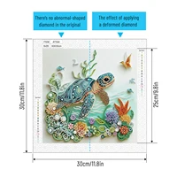 DIY Turtle and Flower 5D Special Shape Diamond Art Kits for Beginners,Diamond Art Painting Kits for Home Wall Decoration Gift 2