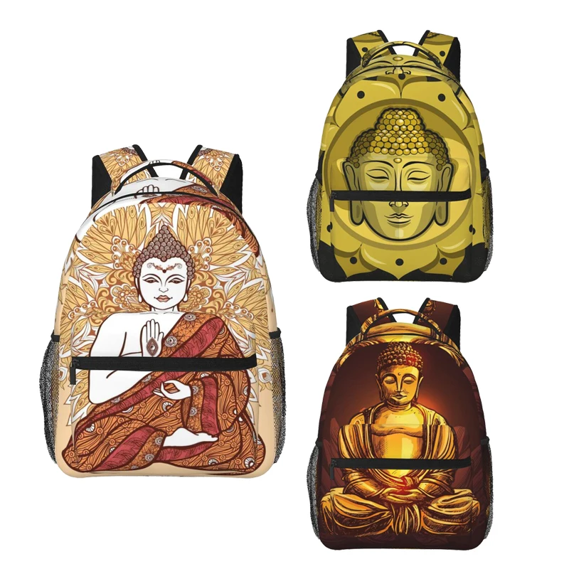 Buddha With Ornamental Mandala Backpack for Girls Boys Travel RucksackBackpacks for Teenage school bag