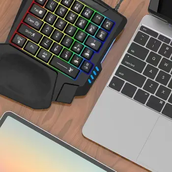 Mini 35keys One Handedly Single Hand Gaming Keyboard Usb Ultra-slim Wired Backlight Keyboard For Gamer Laptop Desktop PC 2