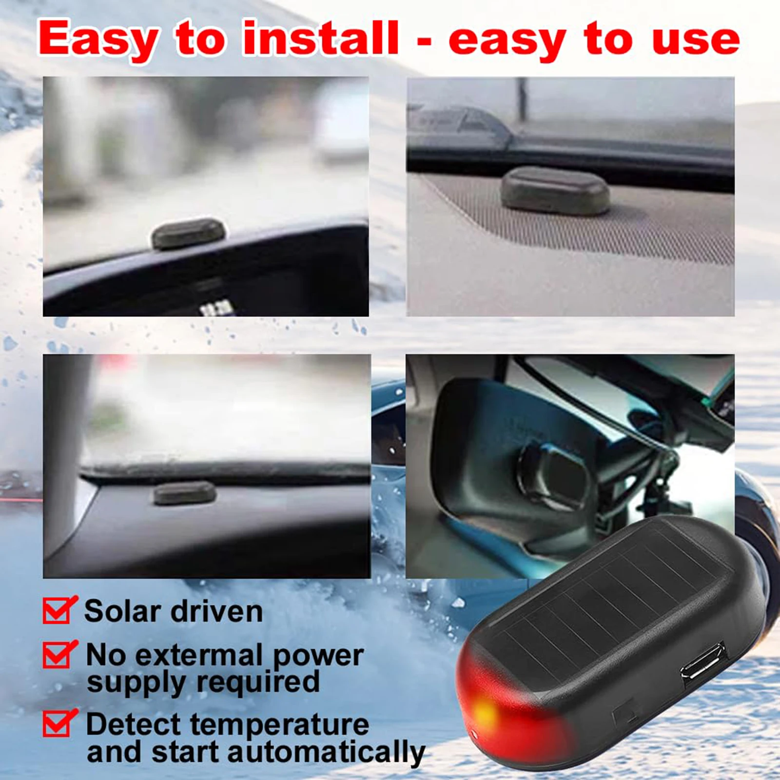 Car Snow Removal Device Solar/USB Electromagnetic Anti-freezing Device Portable Vehicle Ice Defroster Snow Removal Instrument