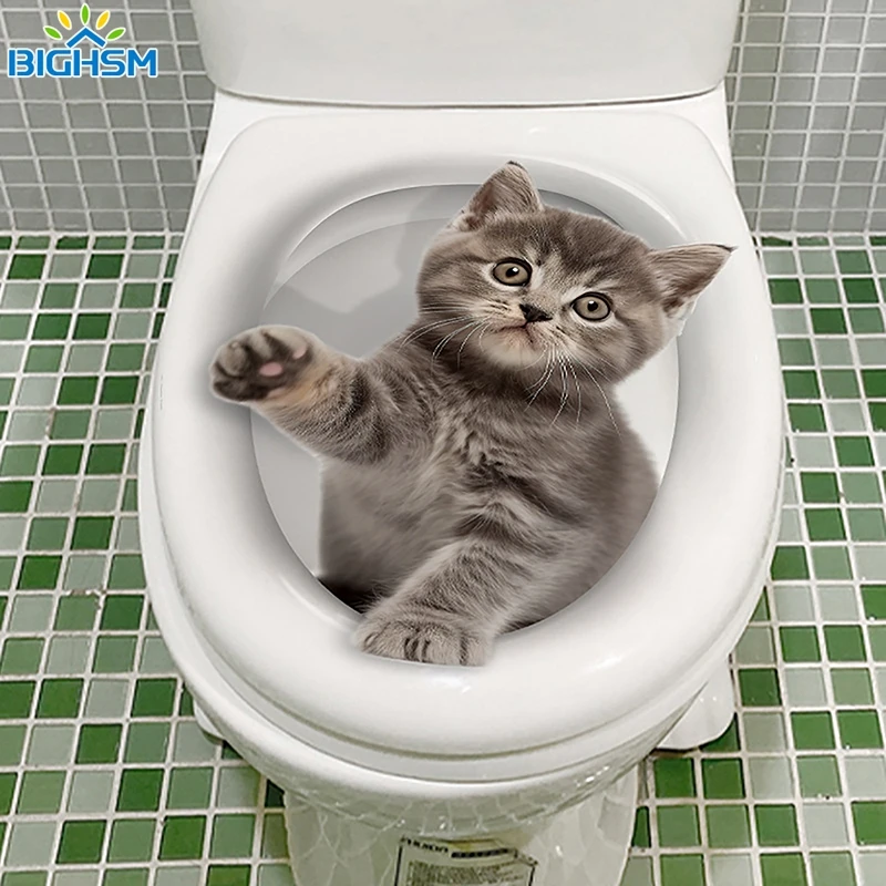 Toilet Seat Stickers 1Pc PVC Water Resistant Toilet Lid Sticker Novelty Creative Funny Toilet Seat Decals Squirrel Wc Self Adhesive Sticker Decor