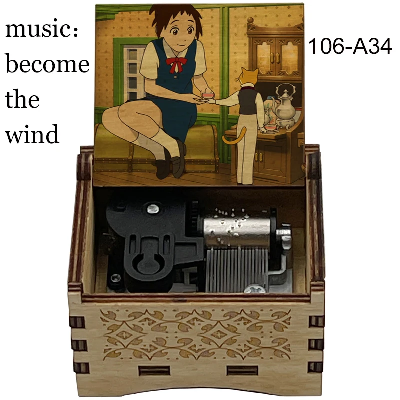 anime the cat return music kazeni naru become the wind mechanical music box new year christmas party Birthday Christmas Gift