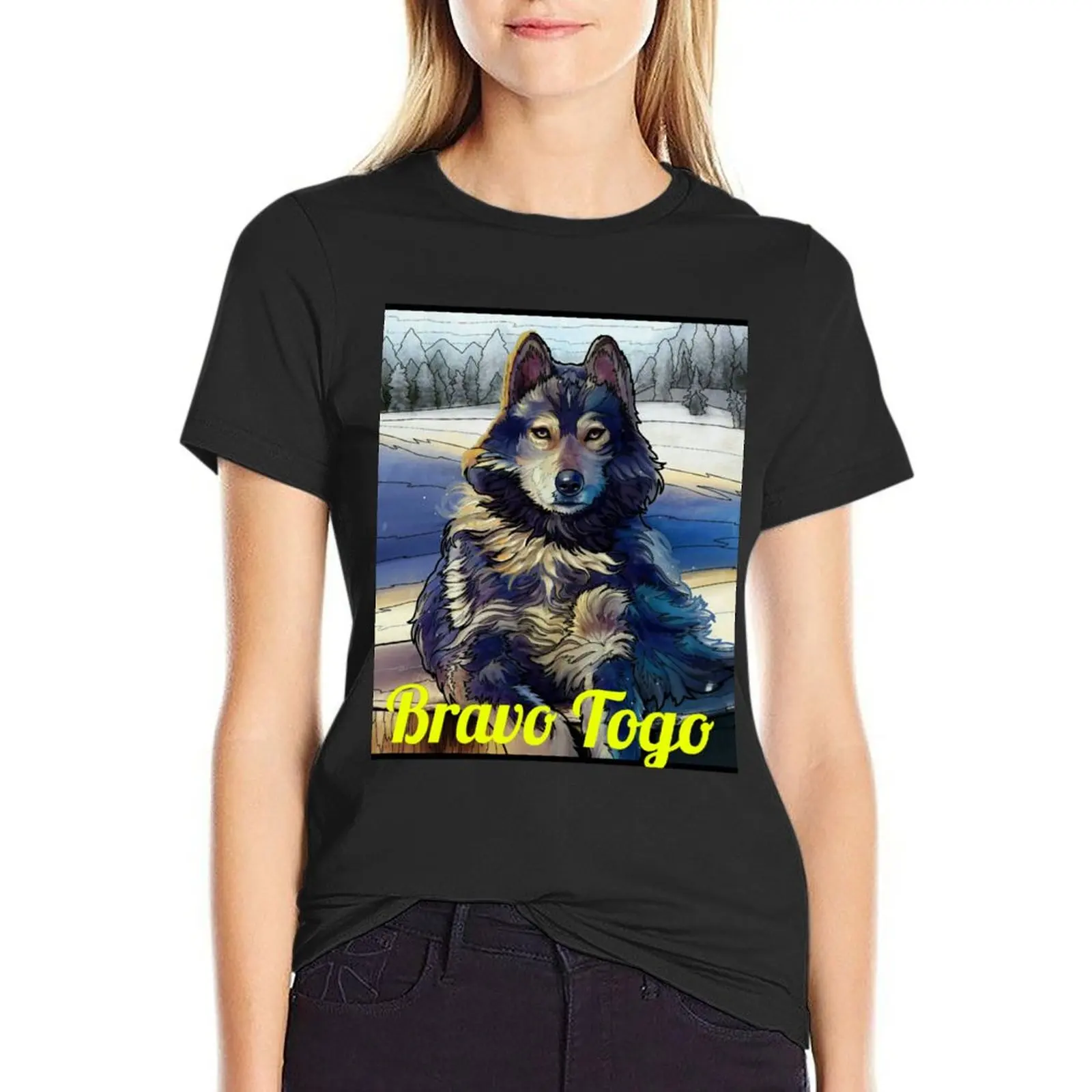 

Brave Togo dog design T-Shirt summer tops cute clothes oversized workout shirts for Women