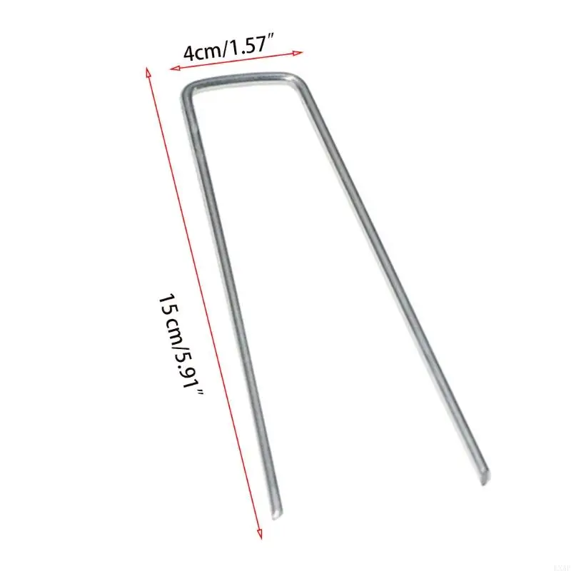 LXAF U-shaped Fence Stake Heavy-duty Sod Pins Galvanized Anti-rust Garden Landscape for Staples for Holding Fence Ground Cove