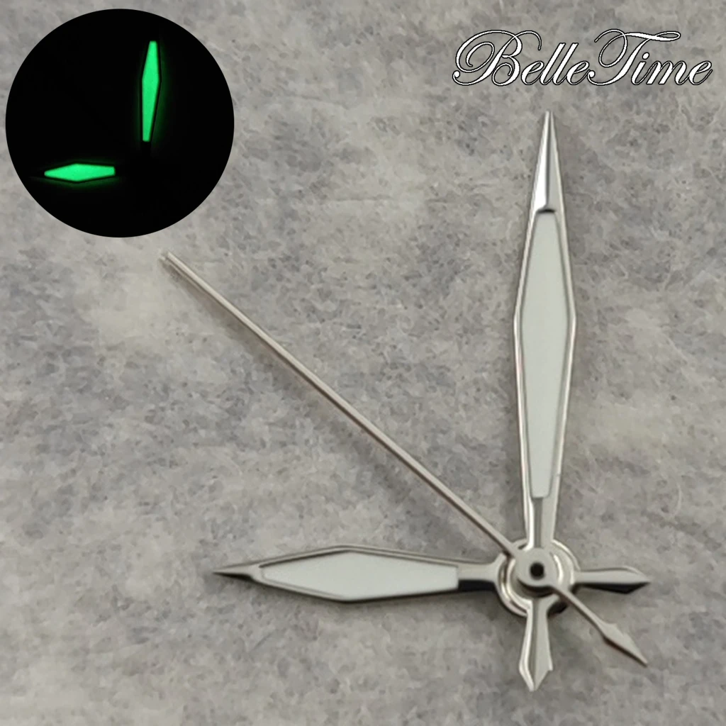 Silver/Black/Red/Blue/Green/Sky Blue Sword Shaped High Quality NH35 Watch Hand Green Luminous For NH34 NH35 NH36 4R 7S Movement