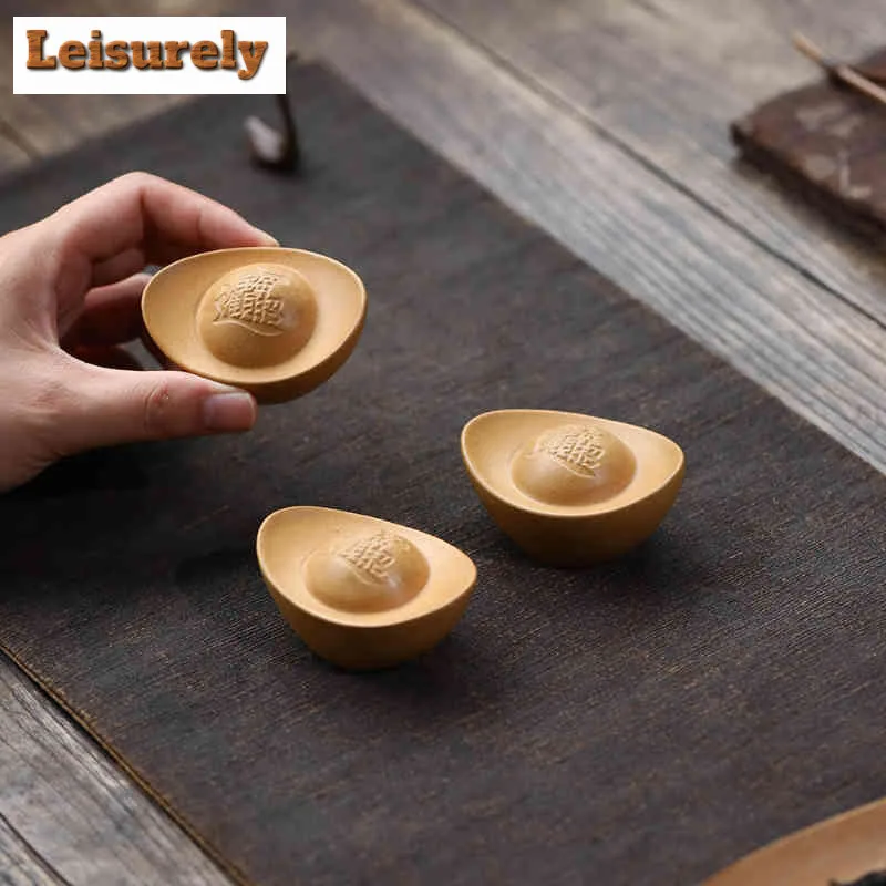Yixing Zisha Ingot Tea Pet Aesthetic Tea Games Tea Figurine Play Toys Tea Statue Ornaments Teaset Supplies Craftsmanship Craft