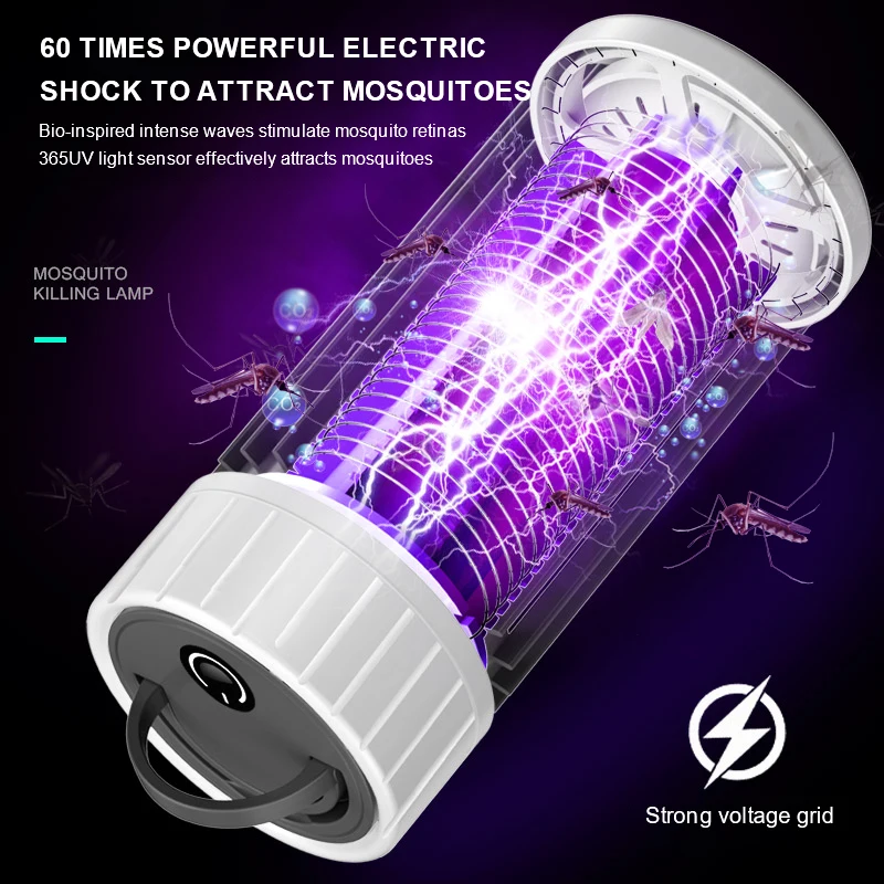 Lampada Elettrica Ricaricabile Antizanzare Uv Mosquito Trapper Usb Home Garden Pest Bug Anti Zanzare Fly Trap Catcher Light