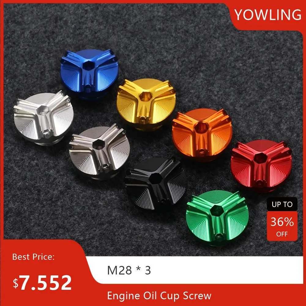 

M28*3 Motorcycle Engine Oil Cup Cover Cap Screw For YAMAHA YZF R1 R3 R6 R125 R25 FZ1 Fazer FZ1M FZ6 FZ6R FZ8 FZ600 FZ700 FZ750