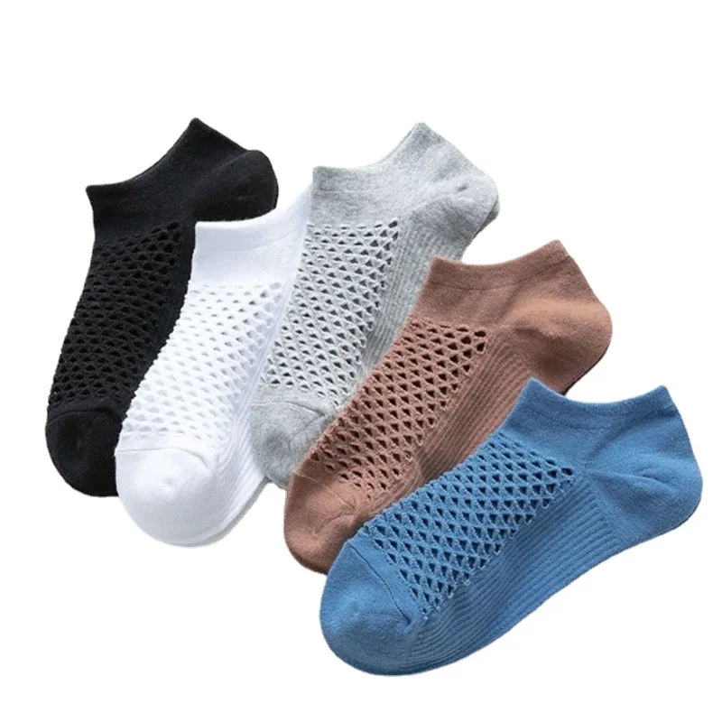 5 Pairs Spring Summer Solid Color Hole Socks Men Casual Soft Breathable 5-pairs-spring-summer-solid-color-hole-socks-men-casual-soft-breathable