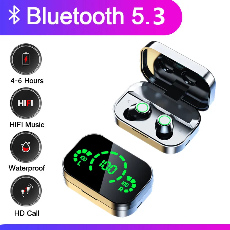 ☆YD03 ワイヤレスイヤフォン☆ YD03ミラーTWSBluetoothイヤホン充電ボックス付きワイヤレス