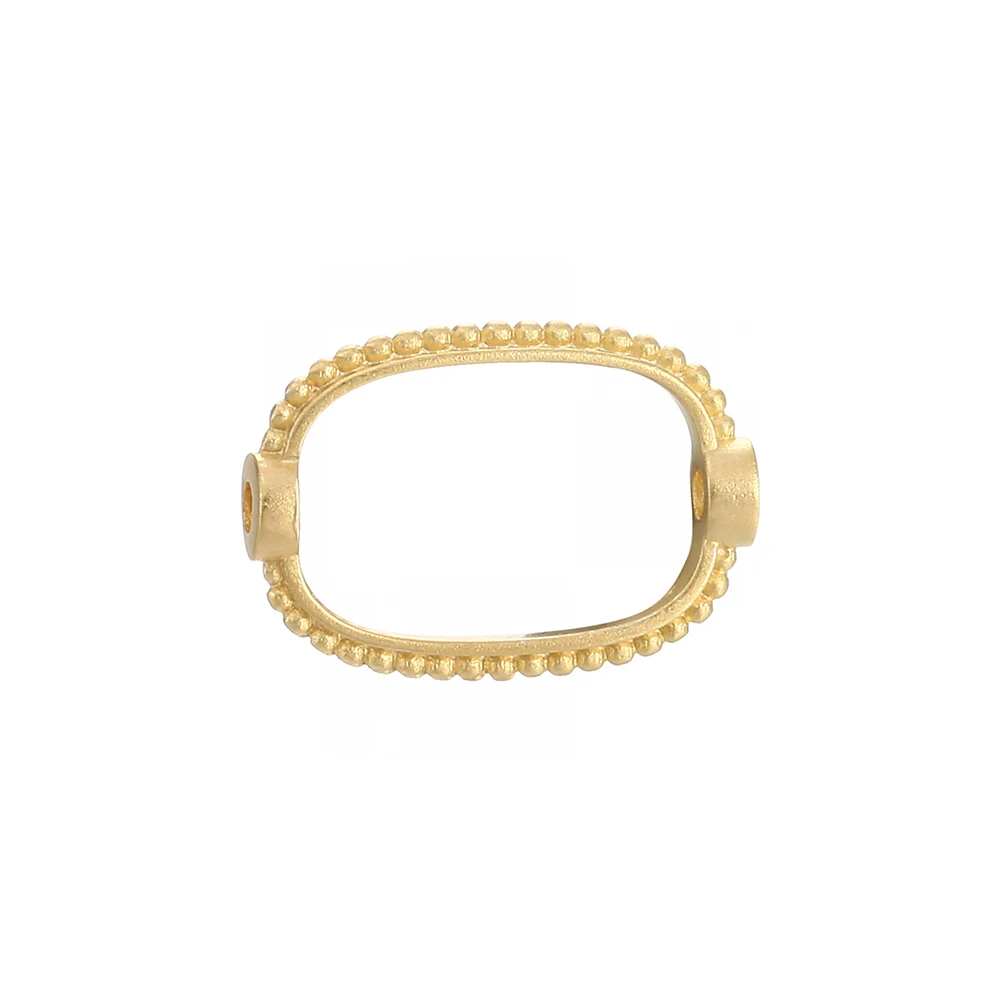 2pcs Frossted Gold Frame Spacer Beads Connector DIY Necklace Bracelet Connectors Pendants Jewelry Making Accessories 925 Silver