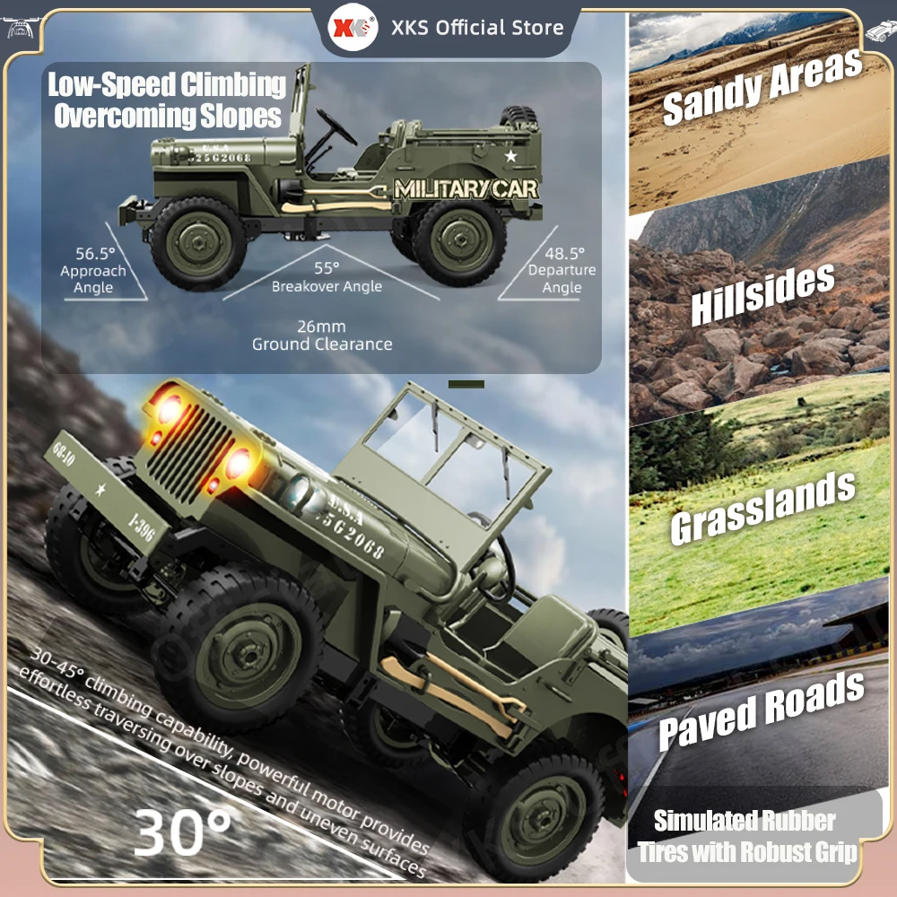 JJRC C8815 1/10 Rc Car 1941 MB Scaler Willys Jeep 2.4g 4wd RTR Crawler Climbing Military RC Truck Offroad Vehicle Adult Kids Toy 3