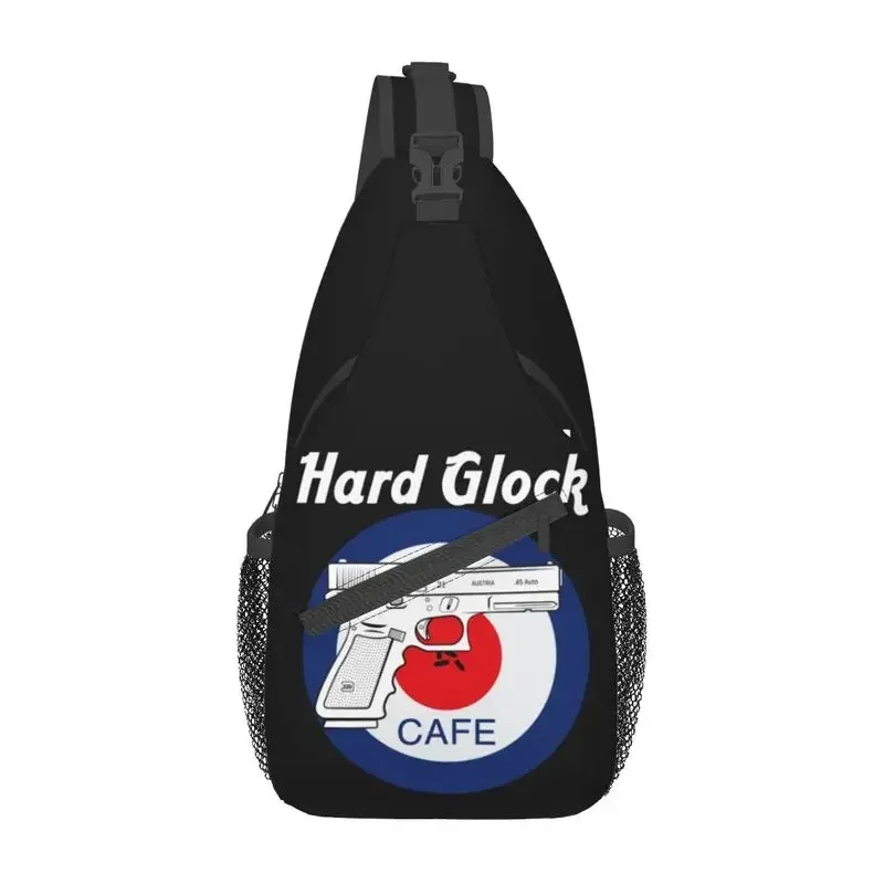 

Vintage Hard Glock Cafe Sling Bag for USA Handgun Pistol Logo Shoulder Chest Crossbody Backpack Travel Hiking Daypack