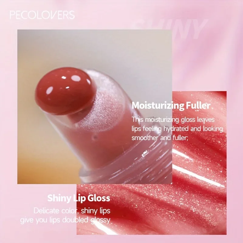 1PC Glitter Lip Gloss Moisturizing Fruit Lip Oil Transparent Fullness Lips Tint Soft Tube Makeup Lip Beauty Care 4