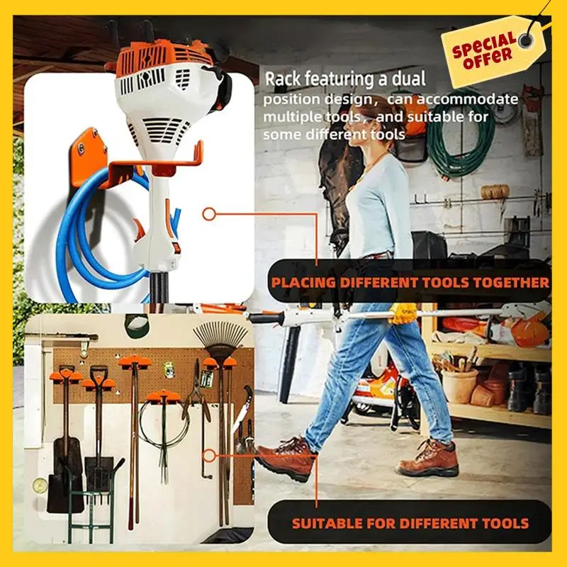 A45G-Garage Wall Hooks 2Pcs Garage Hooks Utility Double Heavy Duty Wall Mount Garage Storage Organization Tool Hangers