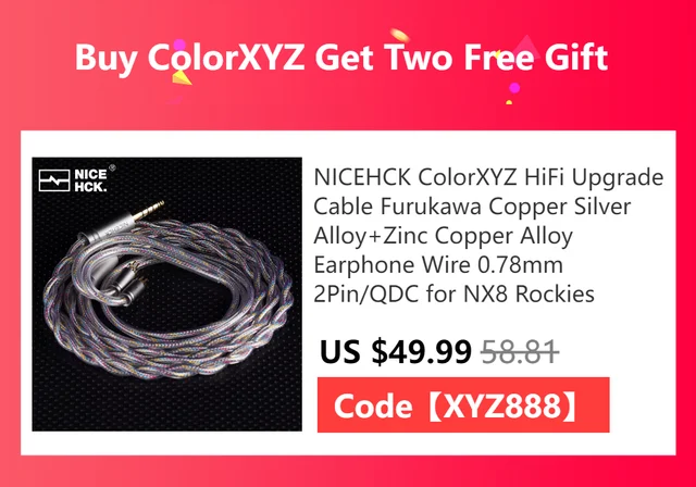 NICEHCK AACKing Cable Gold Plated 7N OCC+Copper Platinum NICEHCK AACKing Cable Gold Plated 7N OCC+Copper Platinum