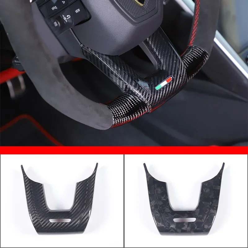 

Накладка на руль автомобиля для Lamborghini URUS 2018-2021, наклейка из настоящего углеродного волокна, аксессуары