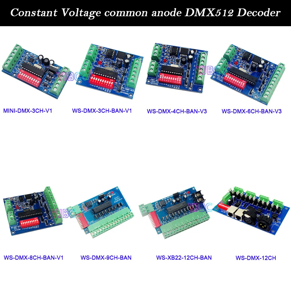 5V 12V 24V LED DMX512 Decoder 3CH 4CH 6CH 8CH 9CH 12CH Channel DMX512 Controller Board RGB RGBW DMX Decoder For LED lights lamp ceiling light replacement led module 220v led panel 60w round light panel board module lamp for ceiling fan lights