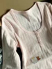 Hollow Out Pink Long Sleeve T-Shirt Summer Round Neck Buttons Cotton Slim Sexy Top for Woman Vintage Sweet Cute y2k Tops Chic 4