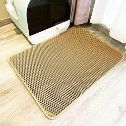 Heavy Duty Waterproof Cat Litter Mat - Non - Slip, Washable Pet Floor Protector and Litter Sand Stopper - 30x30cm (Yellow)