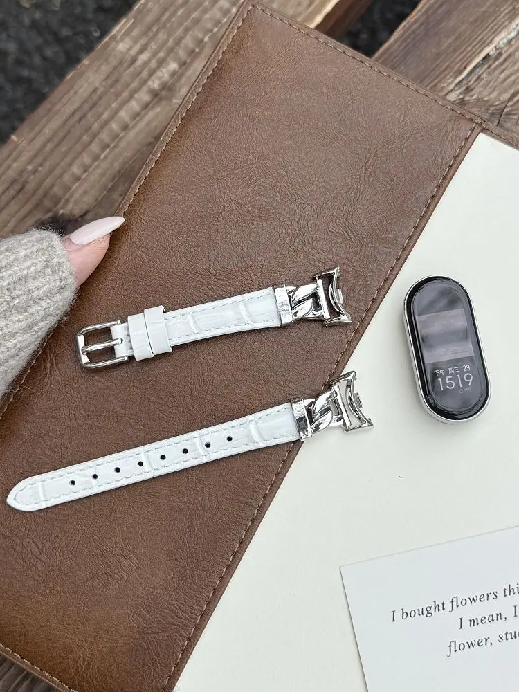 Elegant Leather Watch Strap - Slim Genuine Leather Band Bracelet Wristband in Classic Style