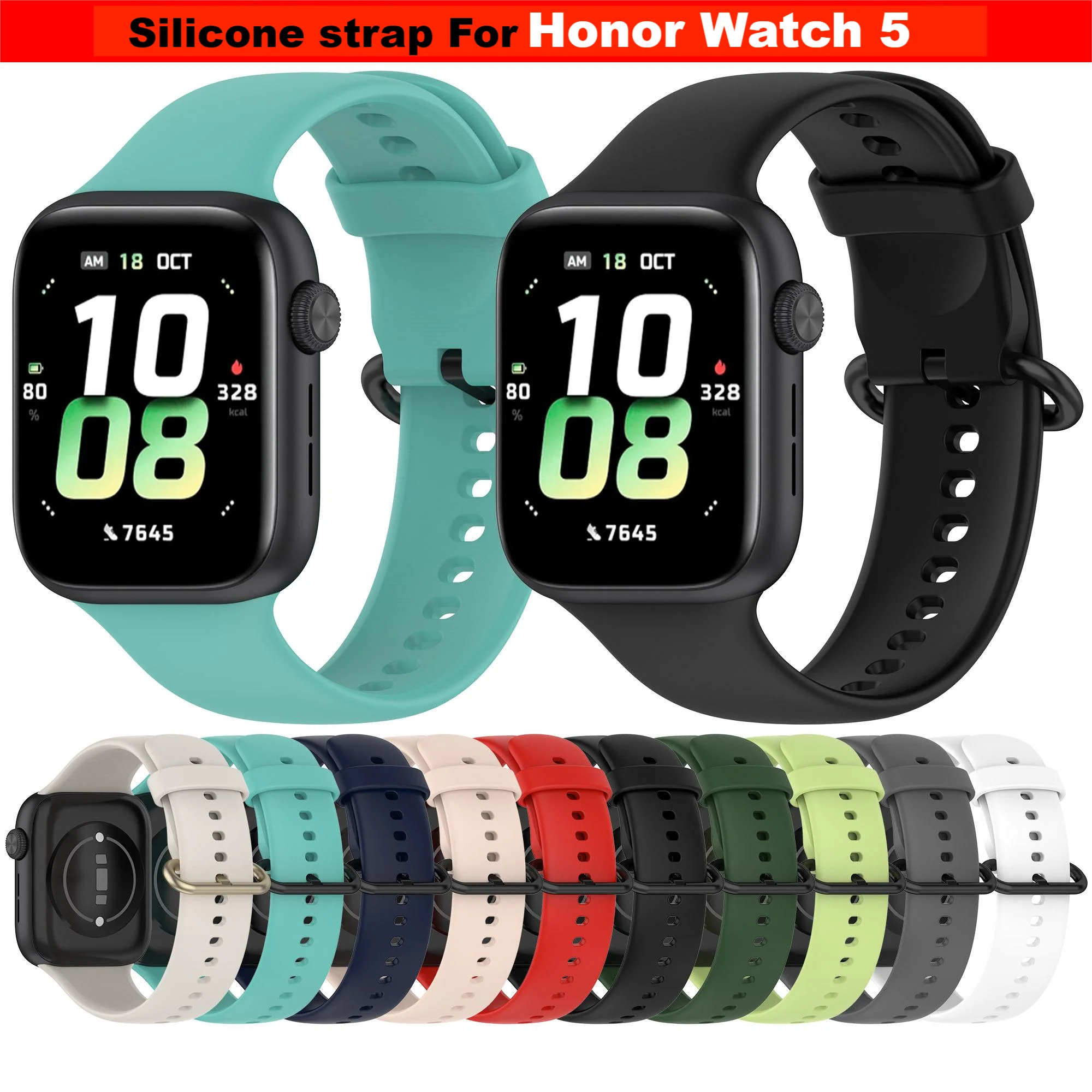 Silicone Replacement Wristband for Honor Watch 5: Unisex Strap in Stylish Colors