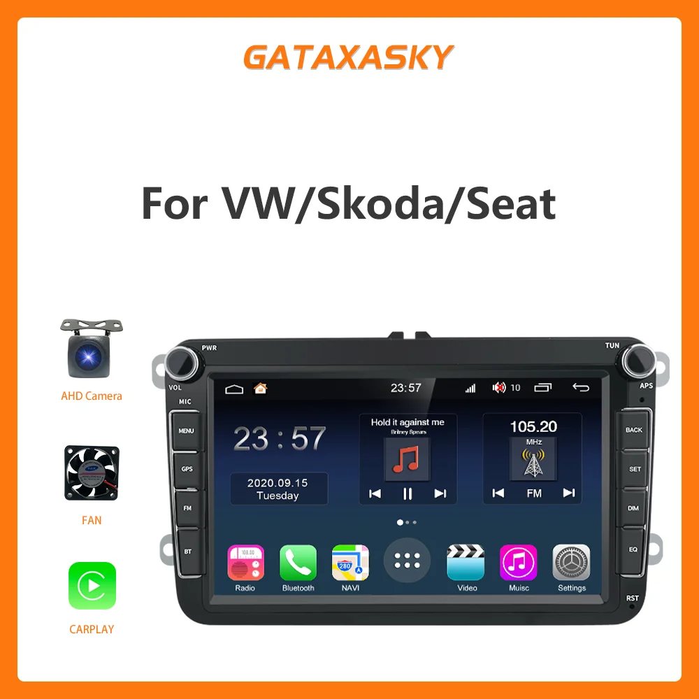 

GATAXASKY 8" For VW Volkswagen Skoda Octavia golf touran passat B6 polo Jetta Android Auto Car Radio Multimedia Stereo Carplay