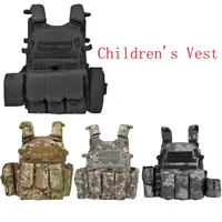 Child Nylon Webbed Gear Tactical Vest Body Armor Hunting Carrier Kid Accessories 6094 Pouch Camouflage Camo Training Vest 1