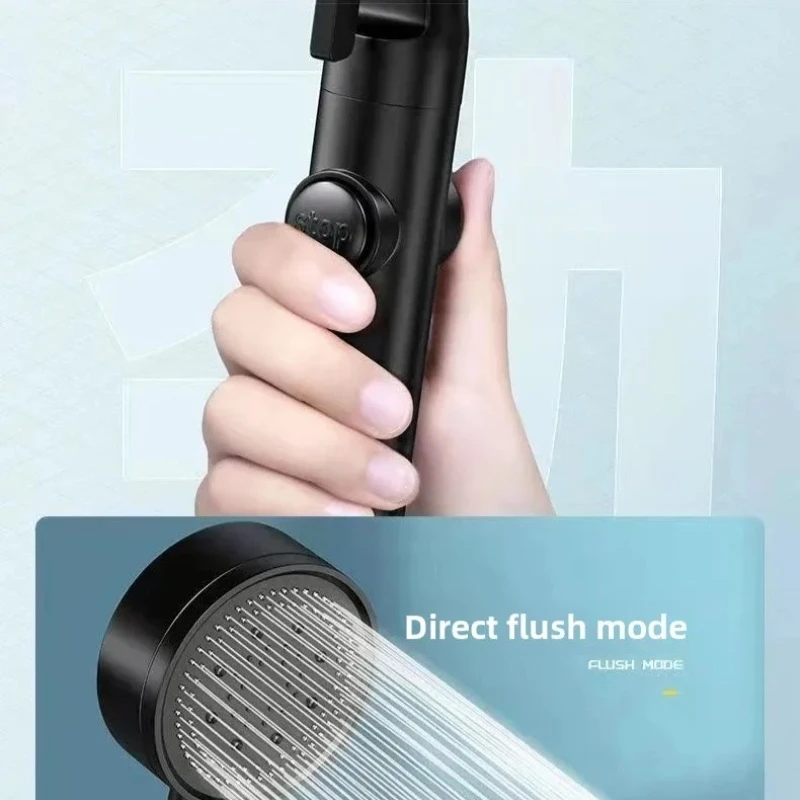 Rain Shower Head High Pressure 6modes Adjustable Bathing Sprayer Handheld Shower Head Bathroom Accessories Shower Parts