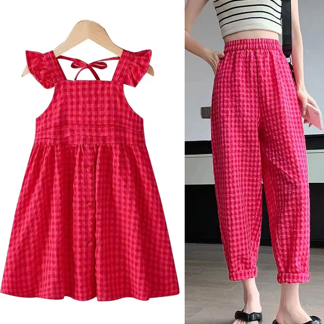 145x50cm printemps et été fil colorant Pitaya rouge Plaid fil teint Polyester coton lin lavé tissu chemise robe vêtements tissu 4
