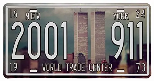 

World Trade Center 911 Vintage Auto License Plate Tin Sign Embossed Tag Size 6 X 12