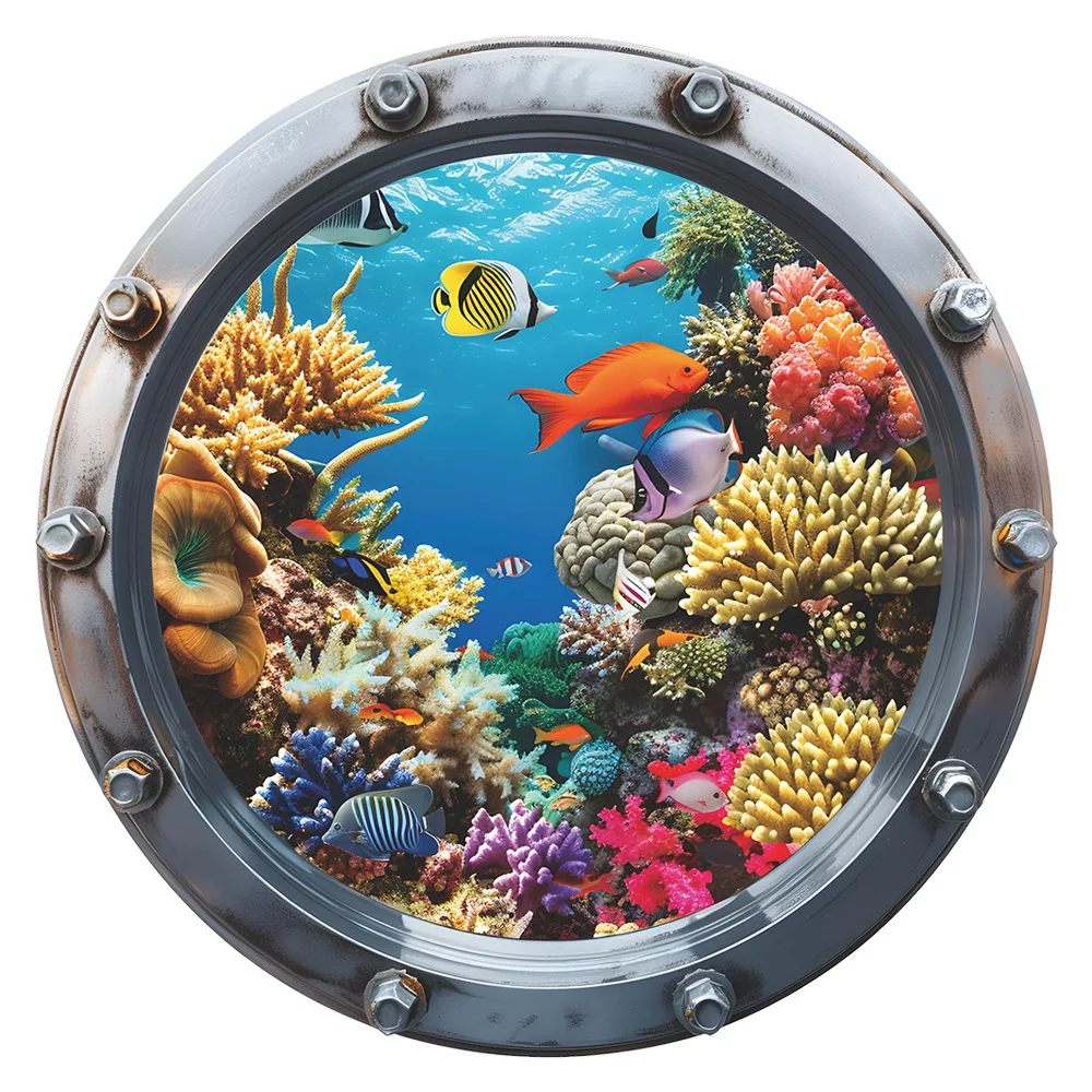 Underwater World Coral Fish Bathroom Toilet Post 1PCS Home Decoration PVC Material Restroom Decor Toilet Stickers toilet stickers