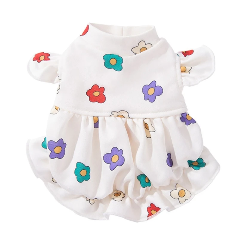 

Spring Summer Floral Printing Pet Dress Pet Skirt Ruffle Sleeve Dress for Pet