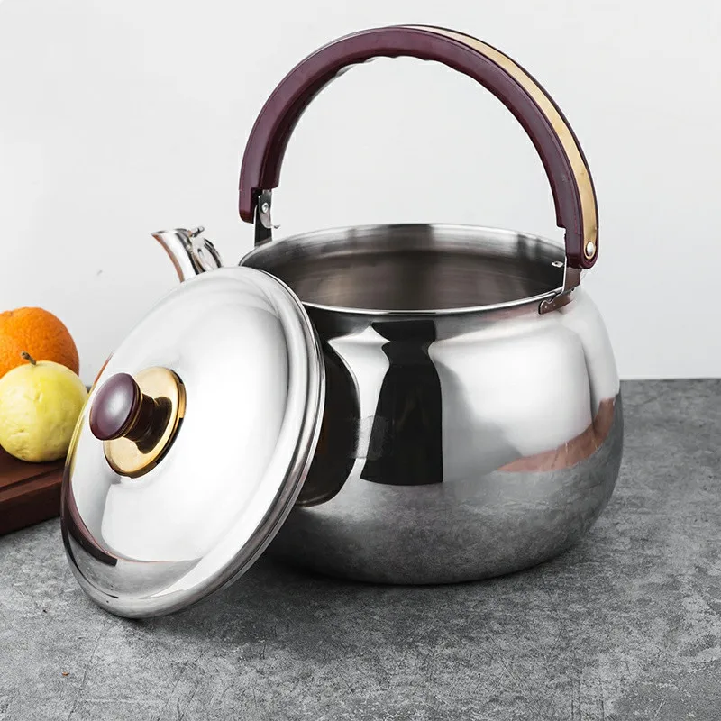 Creative Thickened Stainless Steel Whistling Kettle for Outdoor Camping Home Kitchen Tea Pot Large Capacity Milk Water Kettles whistling teapot tea kettle