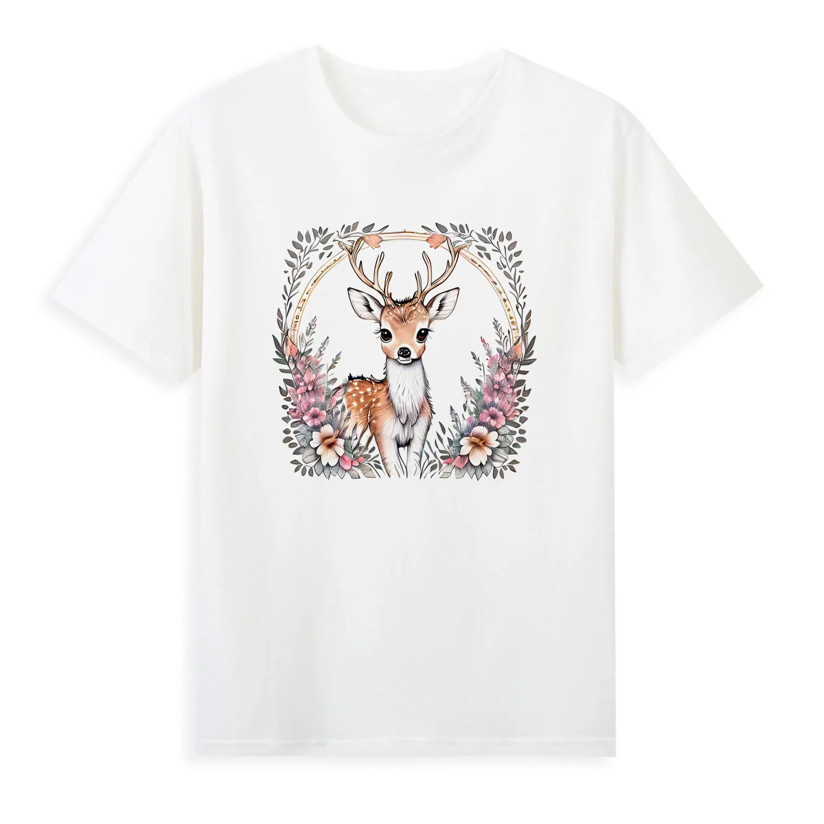 

Little Deer Print T-shirt Women's Summer Comfortable Top Brand high-quality Tshirt A256