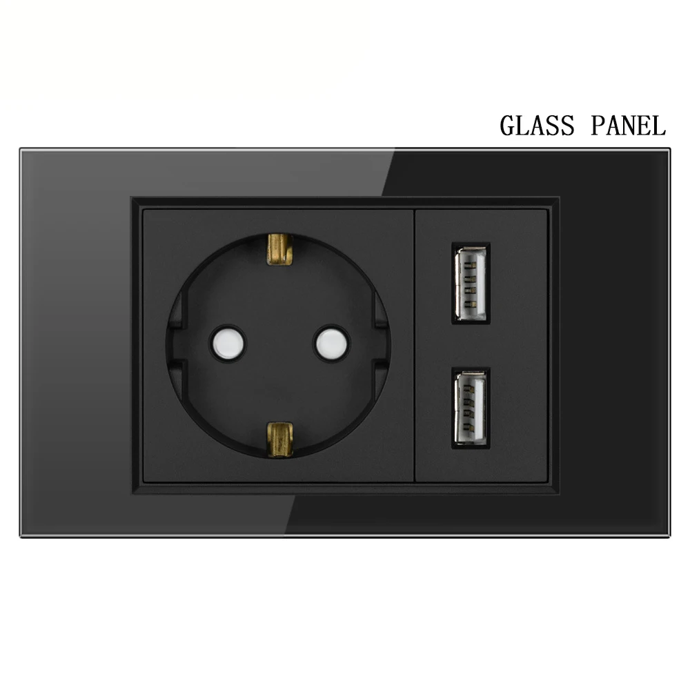 Rallonge Électrique 2m 2-en-1 HITRENDS – Prise Euro Vers Double Prise Avec Interrupteur – Noir
