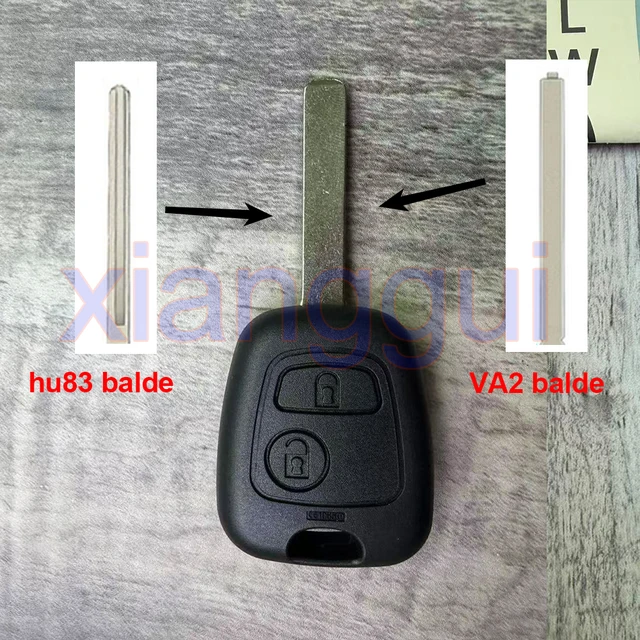 รีโมทกุญแจรถยนต์ 2 ปุ่ม ชิป ID46 PCF7961 ความถี่ 433.92MHZ สำหรับ Peugeot 107 206 207 306 307 407 และ Citroen C1 C2 C3 Saxo Picasso 5