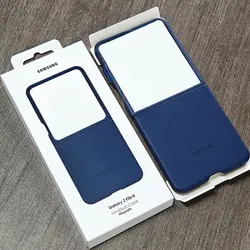 Premium Magnetic Leather Phone Case - High - Quality Protective Shell for Galaxy Z Flip 7 (Dark Blue)