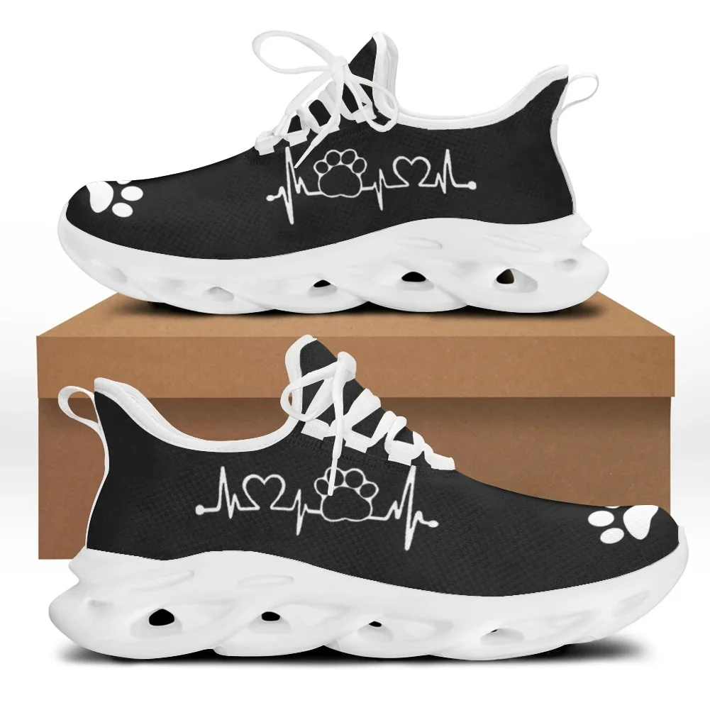 Casual Vet Shoes For Women Veterinary Animal Paw Brand Design Female Lightweight Flat Sneakers Lace Up Footwear