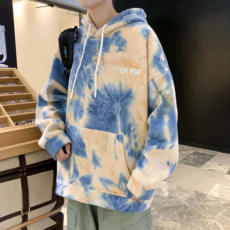 M-5xl Tie Dye Hoodies Men Fashion 